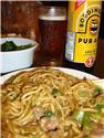 Boddingtons+牛肉炒麵.