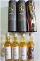 波本桶原酒系列，左起第三版4入組、第一版、第二版、第四版彩繪