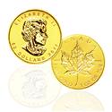 加拿大楓葉金幣1盎司 加拿大楓葉金幣，由加拿大皇家鑄幣廠(Royal Canadian Mint)承鑄，於1979年發行，固定以加拿大國徽----楓葉為圖案，每年版面變動的，僅為發行年份。成色為99
