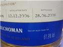 KILCHOMAN TWO YEARS Bourbon Cask 2006.12.12~2009.06.28 61.9