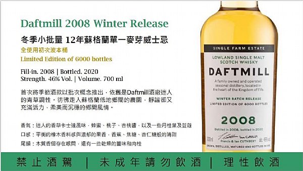 DAFTMILL 2008年 ウィンターリリース 46% Daftmill – Single Malt Shop