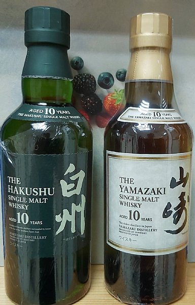 白州10年+山崎10年(350ml)組跑www.P9.com.tw :::品酒網::: 各式威士忌