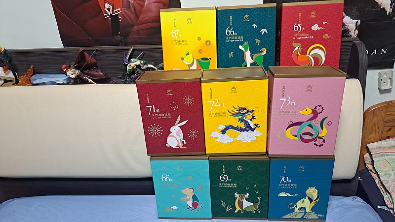 明跑65-74 金門酒廠生肖磁瓶紀念酒共10名:::P9品酒網:::